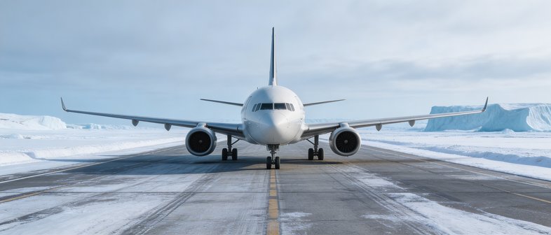 Jet on arctic runway - Seedream
