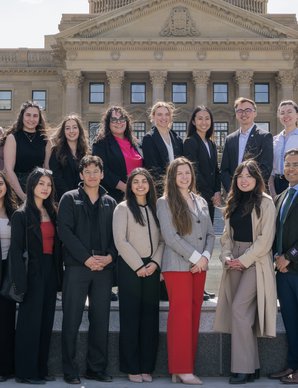 Provincial Day of Action 2025 group in front of legislature cropped